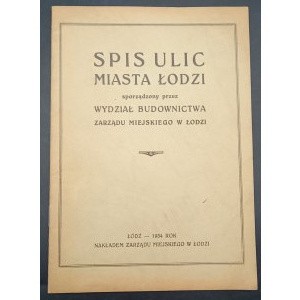 Spis ulic miasta Łodzi Rok 1934