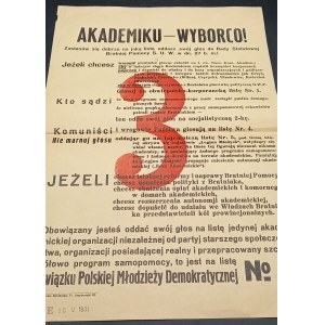 Wahlflugblatt der Union der Polnischen Demokratischen Jugend Nr. 3