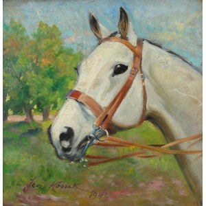 Jerzy KOSSAK (1886-1955), Głowa białego konia (1948)