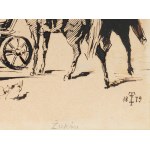 Teofil ZALESKI (ZALEWSKI) (?-1907), Konie w zagrodzie (1879)
