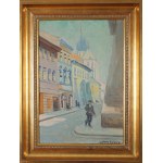 Alfred TERLECKI (1883-1973), Widok na kościół Mariacki od strony ul. Św. Krzyża (przed 1961)