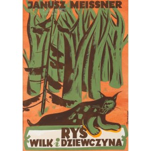 Janusz Maria BRZESKI (1907-1957), Projekt okładki Ryś, wilk i dziewczyna Janusza Meissnera (1950)