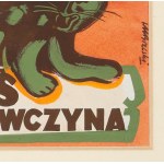 Janusz Maria BRZESKI (1907-1957), Projekt okładki Ryś, wilk i dziewczyna Janusza Meissnera (1950)