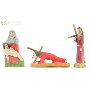 Ignacy MAJEREK, Zestaw trzech rzeźb o tematyce pasyjnej (Pasja, Chrystus upadający pod krzyżem, Pieta)