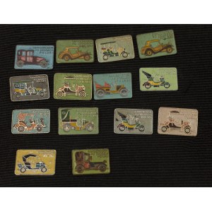 Nieznana wytwórnia polska, XX w., Lot 14- tu odznak Samochodem po drogach Polski, ok 1975 r.