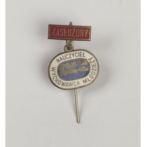 Nieznana wytwórnia polska, XX w., Odznaka ZASŁUŻONY NAUCZYCIEL MŁODZIEŻY, ok. 1970 r.
