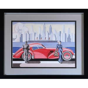 Tomasz Kostecki, Czerwone Bugatti z widokiem na Manhattan, 2021