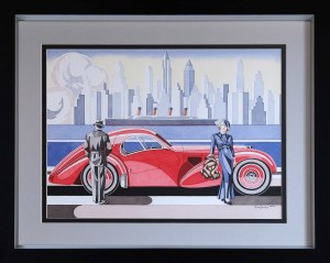 Tomasz Kostecki, Czerwone Bugatti z widokiem na Manhattan, 2021
