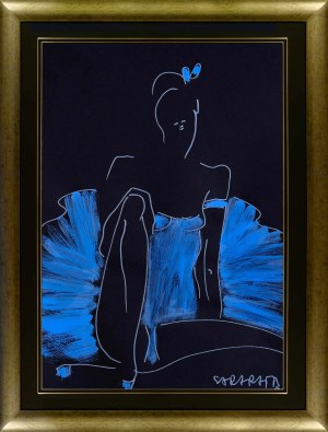 Joanna Sarapata, Portret Balleriny w niebieskiej sukience, 2022