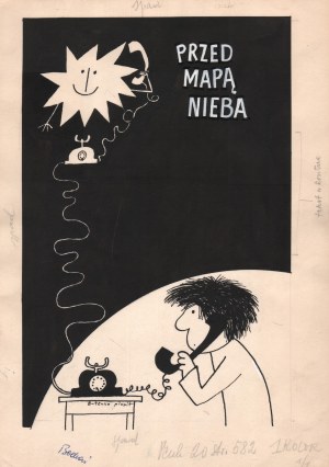 Bohdan Butenko (1931-2019) - [rysunek, 1978] Przed mapą nieba, Bohdan BUTENKO (1931-2019) - [rysunek, 1978] Przed mapą nieba; 1978/tusz na papierze, karta 32,5 x 23 cm.