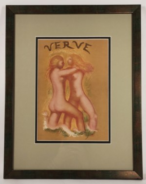 Maillol Aristide (1861-1944) - [litografia, 1939] Verve, Maillol Aristide (1861-1944) - [litografia, 1939] Verve; 1939/litografia, w świetle passepartout 33,5 x 23 cm., rama 57 x 44,5 cm.