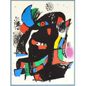 Joan Miro (1893-1983) - [litografia, 1981] Originallithographie II, Joan MIRO (1893-1983) - [litografia, 1981] Originallithographie II; 1981/litografia, wym. karty 32 x 24,5 cm./passepartout 45 x 35 cm.