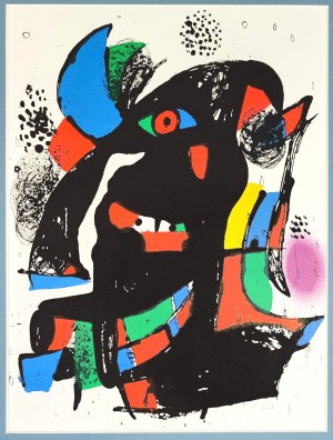Joan Miro (1893-1983) - [litografia, 1981] Originallithographie II, Joan MIRO (1893-1983) - [litografia, 1981] Originallithographie II; 1981/litografia, wym. karty 32 x 24,5 cm./passepartout 45 x 35 cm.