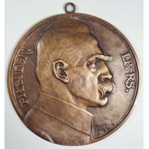 Jan Florian Raszka (1871-1945) - [medalion, 1917] Medalion z portretem Józefa Piłsudskiego, Jan Florian RASZKA (1871-1945) - [medalion, 1917] Medalion z portretem Józefa Piłsudskiego
