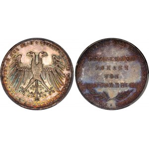 German States Frankfurt 2 Gulden 1848 PCGS AU55
