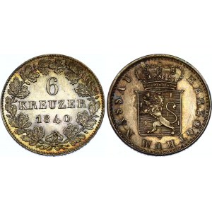 German States Nassau 6 Kreuzer 1840