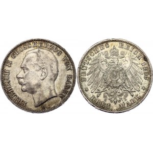 Germany - Empire Baden 3 Mark 1909 G
