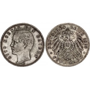 Germany - Empire Bavaria 5 Mark 1893 D