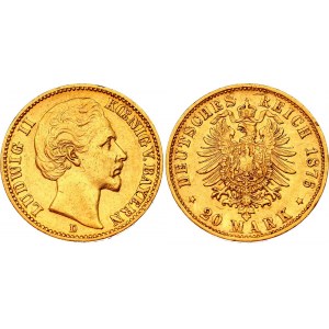 Germany - Empire Bavaria 20 Mark 1876 D