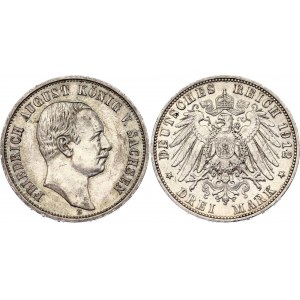 Germany - Empire Saxony 3 Mark 1912 E