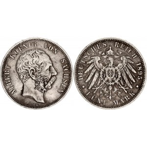 Germany - Empire Saxony 5 Mark 1895 E