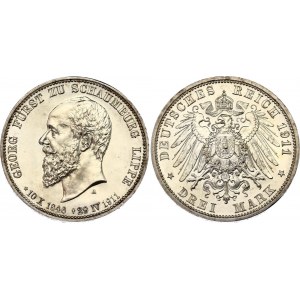 Germany - Empire Schaumburg Lippe 3 Mark 1911 A PROOF