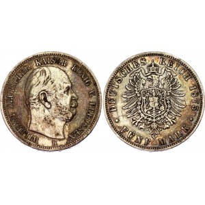 Germany - Empire Prussia 5 Mark 1875 B