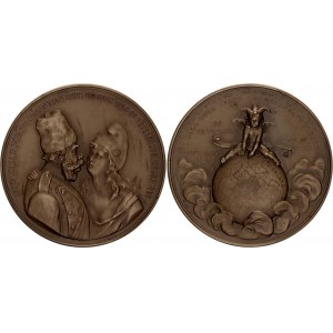 Germany - Empire Württemberg Satirical Bronze Medal Russian - French Friendship 1897