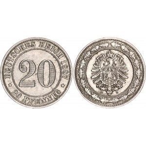 Germany - Empire 20 Pfennig 1887 D