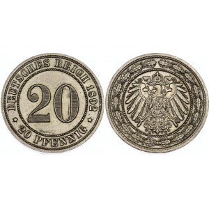 Germany - Empire 20 Pfennig 1892 E