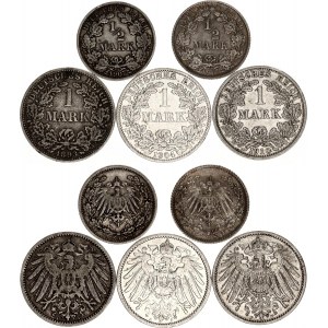 Germany - Empire Lot of 5 Coins 1893 - 1911