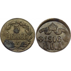 German East Africa 5 Heller 1916 T