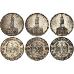Germany - Third Reich 3 x 5 Reichsmark 1934 - 1935 A,F