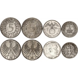 Germany Lot of 4 Coins 1925 - 1959