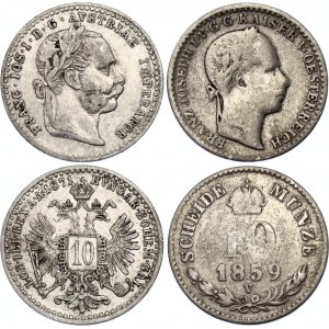 Austria 2 x 10 Kreuzer 1859 - 1871