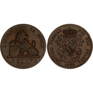Belgium 2 Centimes 1835 Overstrike