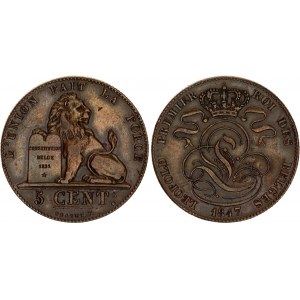 Belgium 5 Centimes 1847