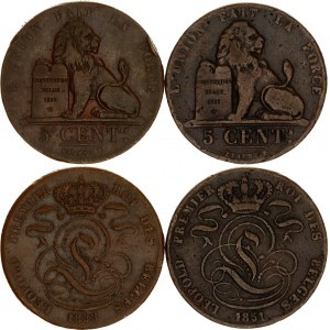 Belgium 2 x 5 Centimes 1833 - 1851