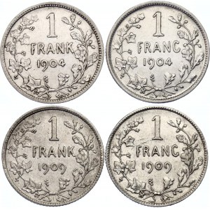 Belgium 4 x 1 Franc 1904 - 1909