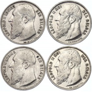 Belgium 4 x 1 Franc 1904 - 1909