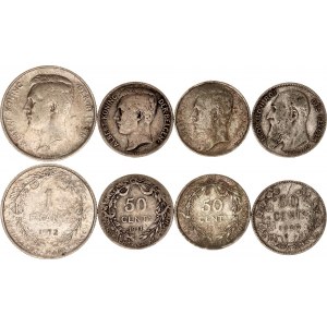 Belgium Lot of 4 Coins 1909 - 1912