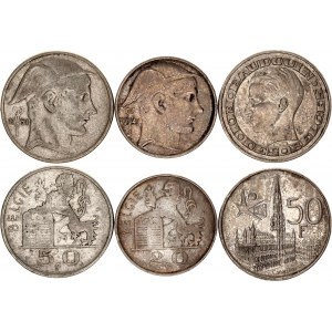 Belgium Lot of 3 Coins 1949 - 1958