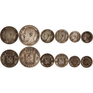 Belgium Lot of 6 Coins 1834 - 1886