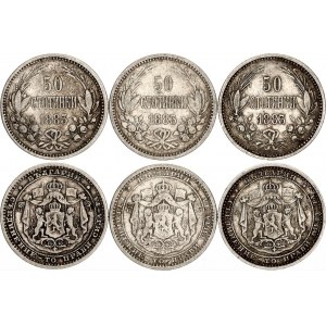 Bulgaria 3 x 50 Stotinki 1883