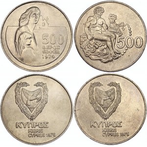 Cyprus 2 x 500 Mils 1975 - 1976