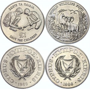 Cyprus 2 x 1 Pound 1986 - 1989