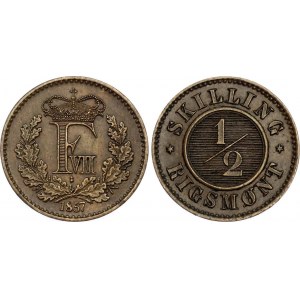 Denmark 1/2 Skilling 1857