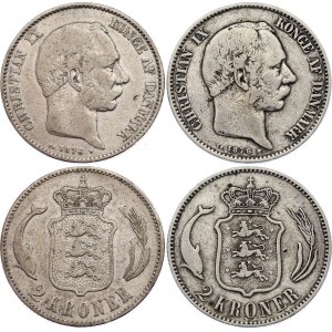 Denmark 2 x 2 Kroner 1876