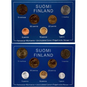 Finland Lot of 2 Annual Mint Set 1976 - 1977