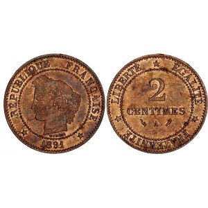 France 2 Centimes 1891 A